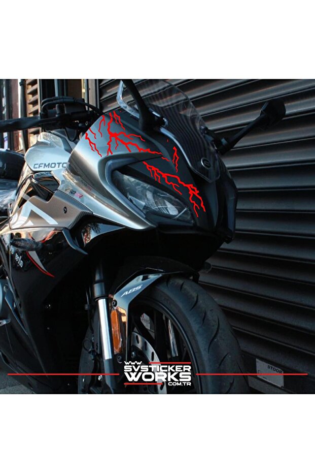 ملصق CFMOTO 250SR للرأس الأمامي بنمط البرق، ملصق زخرفي