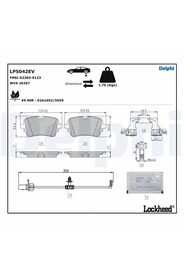 Audi E-Tron Disc Brake Pad Set - 1