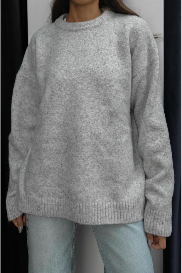 Gray Wool Blend Sweater - 4
