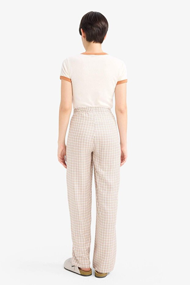 Regular Fit Uzun Kareli Pijama Altı-Fall in Love G1500AX25AU - 5