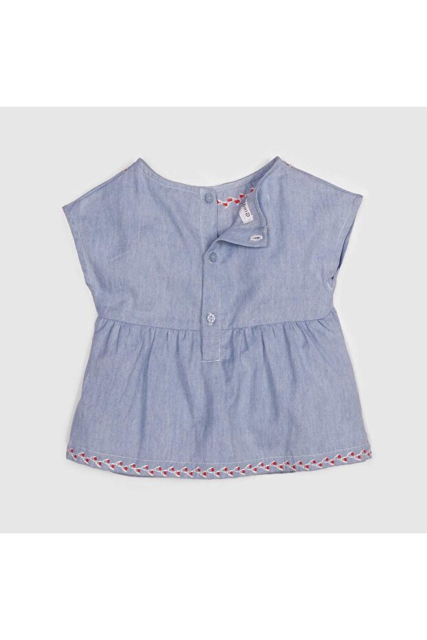 Girls Embroidered Solid Top - 4