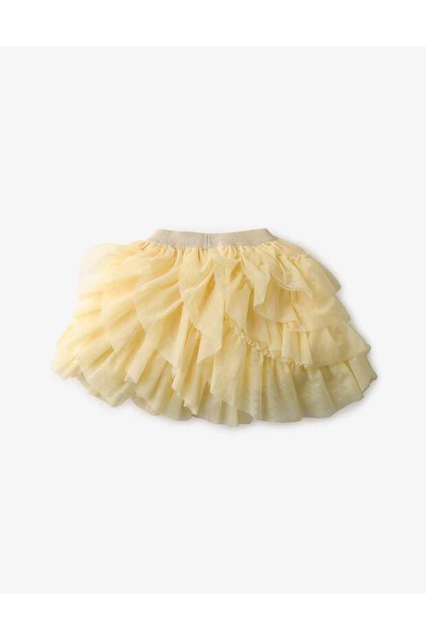 Girls Solid Ruffled Layered Skirt - 1