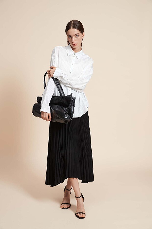 بلوزة سادة بأكمام طويلة - 4