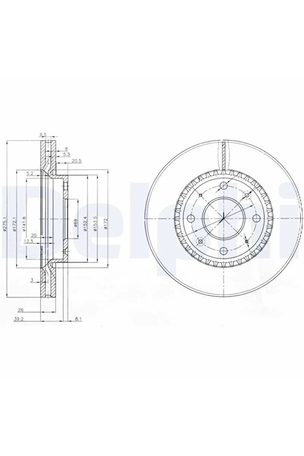 Спирачен диск Kia Cerato 1 - 1
