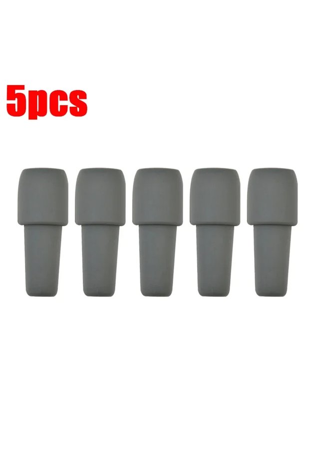 Grey-5pcs set Universal Red Wine Bottle Stopper with Soft Silicone Double Seal Bottle Stopper and Ca