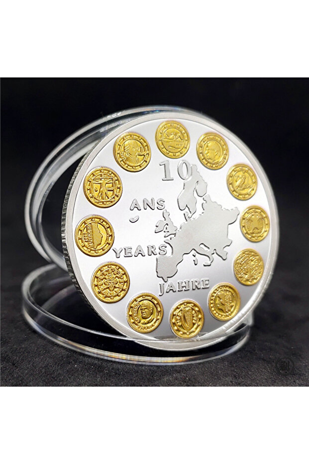 Light Grey European Commemorative Coins EU Coins Collection Artefacts Souvenir Coins Foreign Currenc