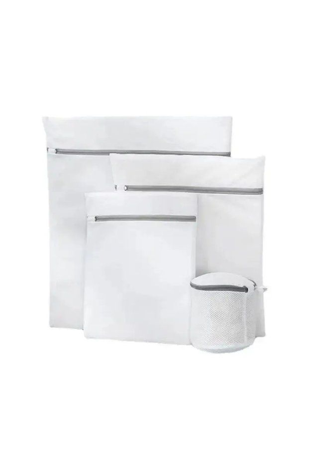 White Laundry Bags Printing Fine Mesh Clothing Care and Washing Bag Set Large Mesh Bra Washing Cloth