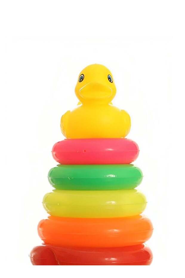 حلقة تكديس مكونة من 7 قطع مع لعبة على شكل بطة - 2