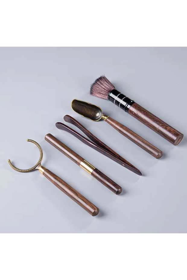 Tea-set 5Pcs/Set Tea Ceremony Heat-resistant Kung Fu Tea Tools Wooden Chinese Gongfu Teaspoon Tea To