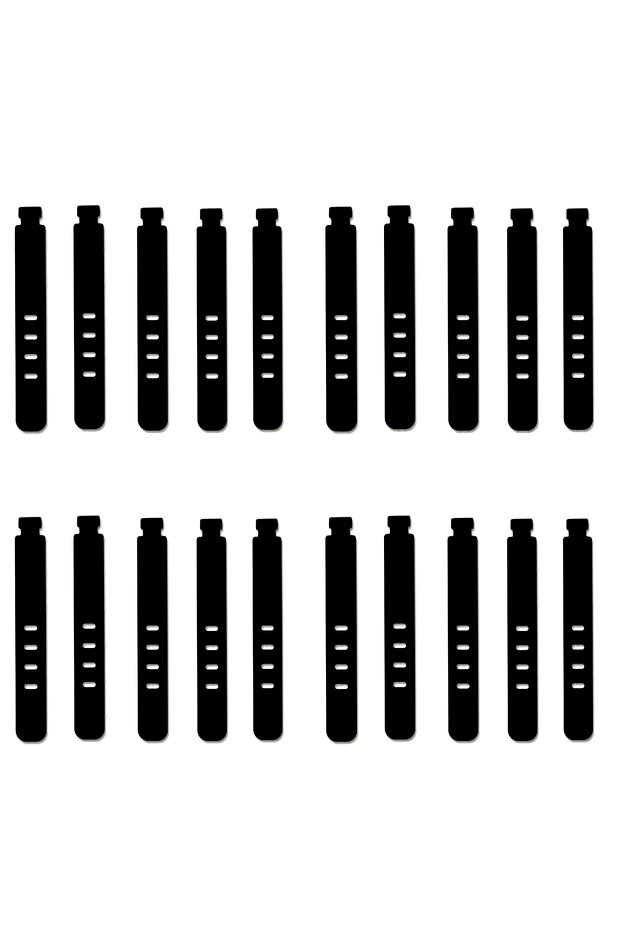 Black-20PCS 20/12/4PCS Cable Ties Cord Organizer Management Silicone Wire Holder Straps Zip Clips Re