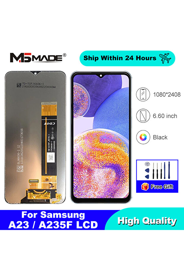شاشة لمس رقمية 4G سوداء بدون إطار 6.6 بوصة لهاتف A23 4G طراز SM-A235F SM-A235F/DS