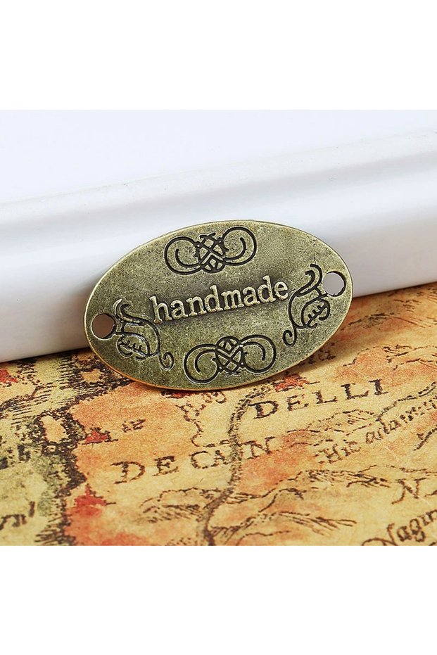 10pcs 10pcs Metal Handmade Labels for DIY Clothes Hats Bag Sewing Tag Garment Accessories Vintage Ta