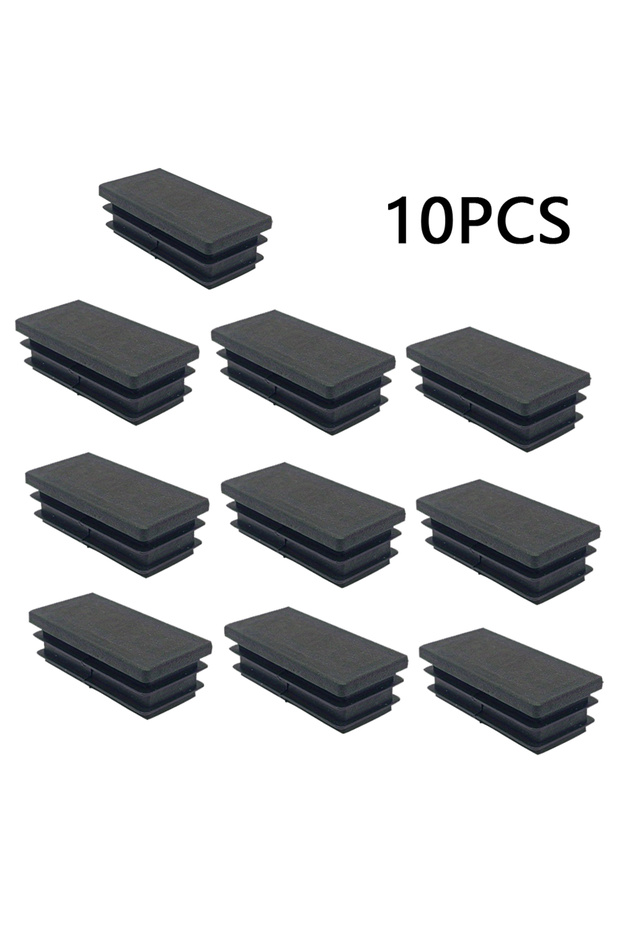 40mm 80mm 10 pcs Rectangle Plastic Hole Plugs Inserts Pipe Caps and Plugs, Black Rectangular Tube P