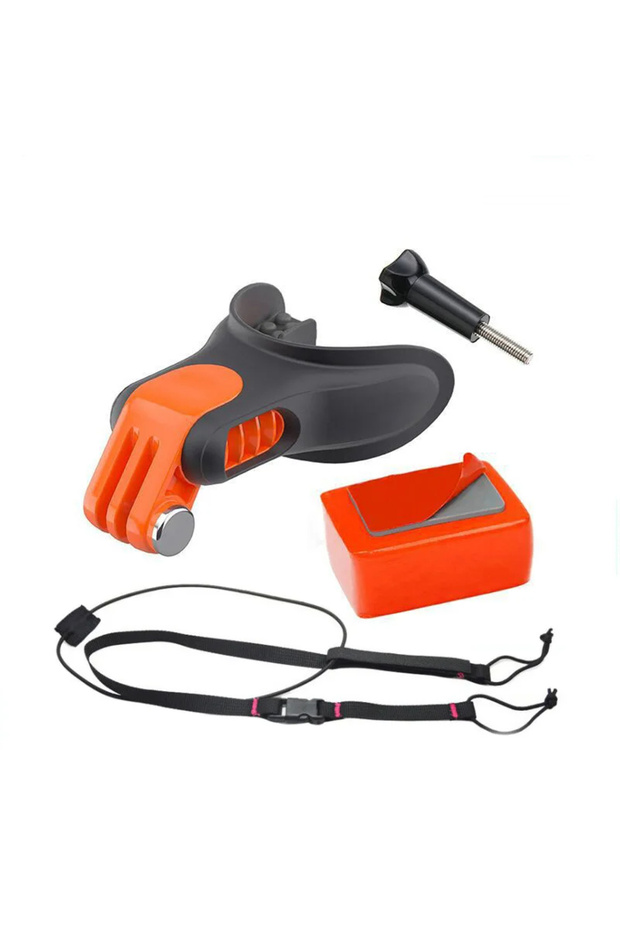 Orange#ff6600 Surfing Tooth Mount Kit For GoPro Hero 12 11 10 9 8 7 6 5 4 Black DJI Action4/Insta360