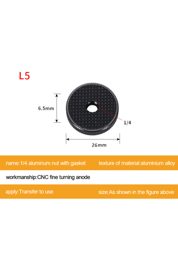 L5 Camera Screw 1/4 3/8 5/8 Screw Nut Hot Shoe Seat Lock Knob Flash Stand Tripod Ballhead Mount Adap