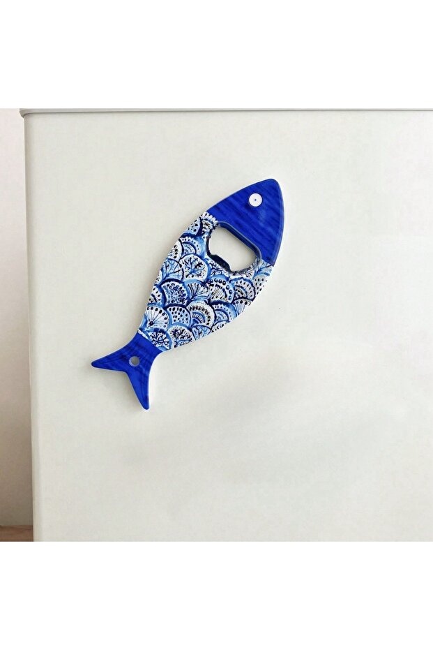 03 1PC Fish-Shaped Acrylic Fridge Magnet with Blue Eye Pattern And Gold Foil Embossed Texture Dual P