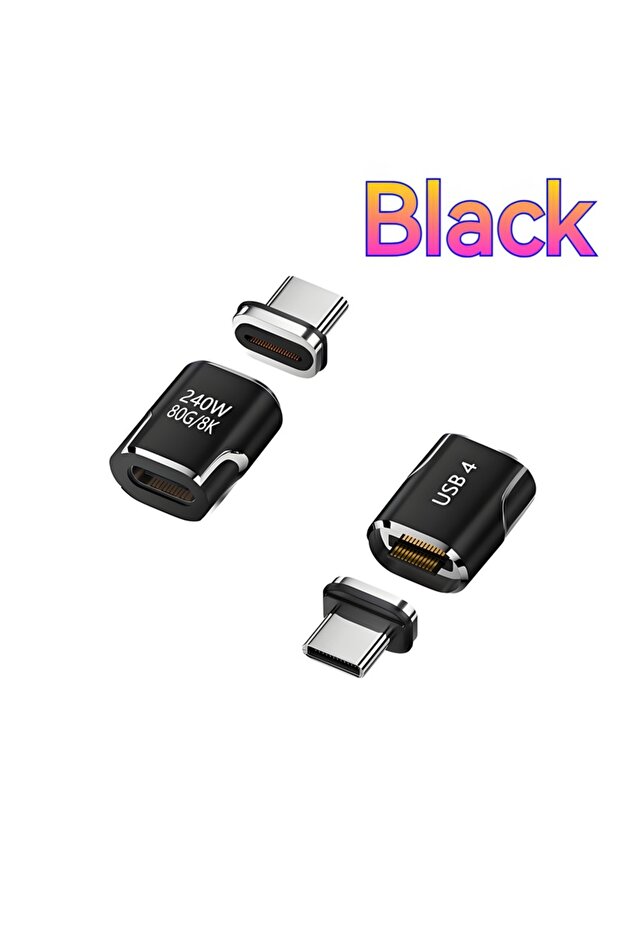 محول AD258 USB Type C مغناطيسي معدني بقوة 240 واط، نقل بيانات 80 جيجابت في الثانية، فيديو 8K، شحن سريع، USB-C