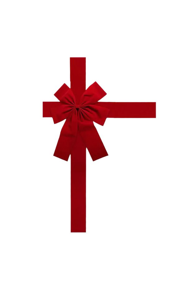 One Size 01 Christmas Front Door Decoration Hanging Bow Knot Imitation Linen Ribbon New Year Xmas Fr