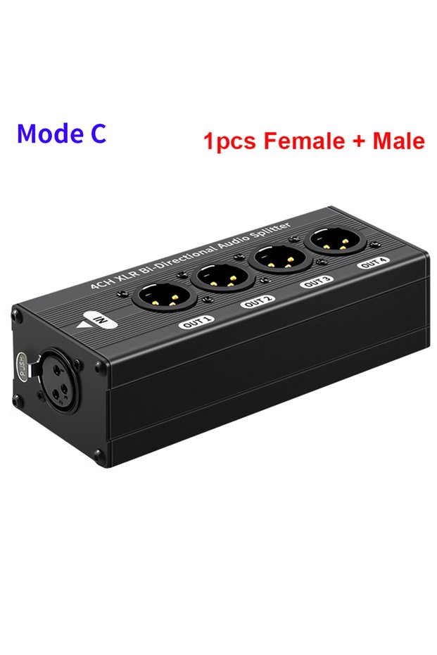 Mode B HTA004P-XLR 1X4 Balanced Audio Splitter 1 In 4 Out XLR Audio Splitter XLR Audio Signal Splitt