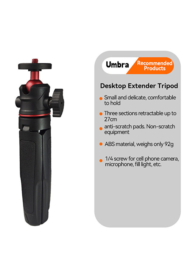 MT-08 MT-08 Foldable Tripods For Phone Cold Shoe Ball Head 1/4'' Selfie Stick Mini Holder Bracket Fo