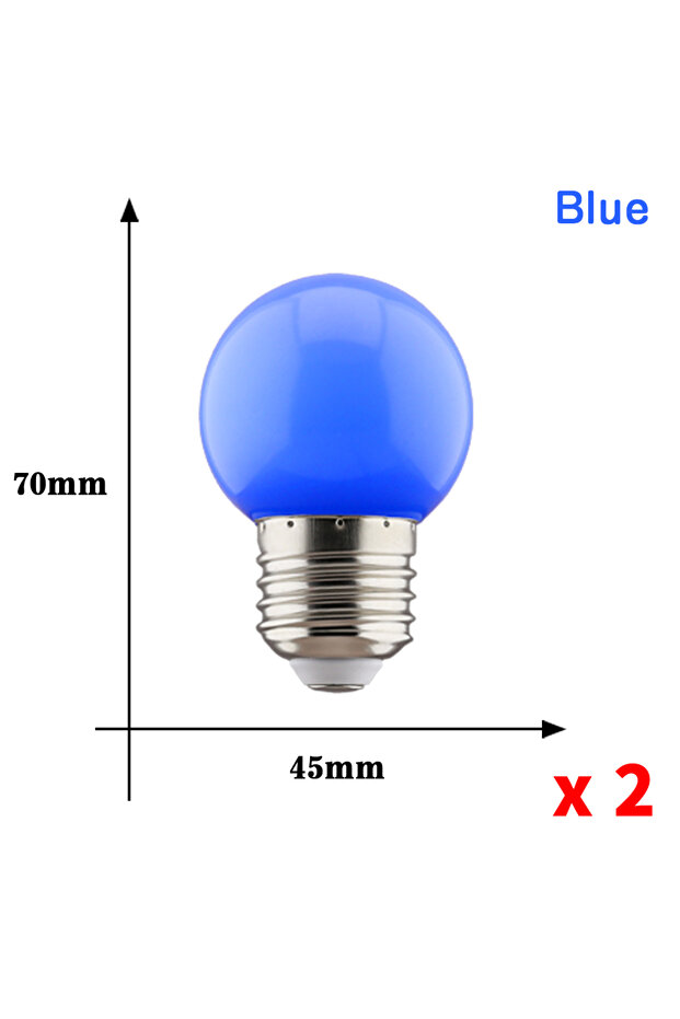 No E27 220V Blue 2pcs Colorful Lamp Led Light Bulbs G45 E27 220V Red Yellow Blue Green Pink Orange W