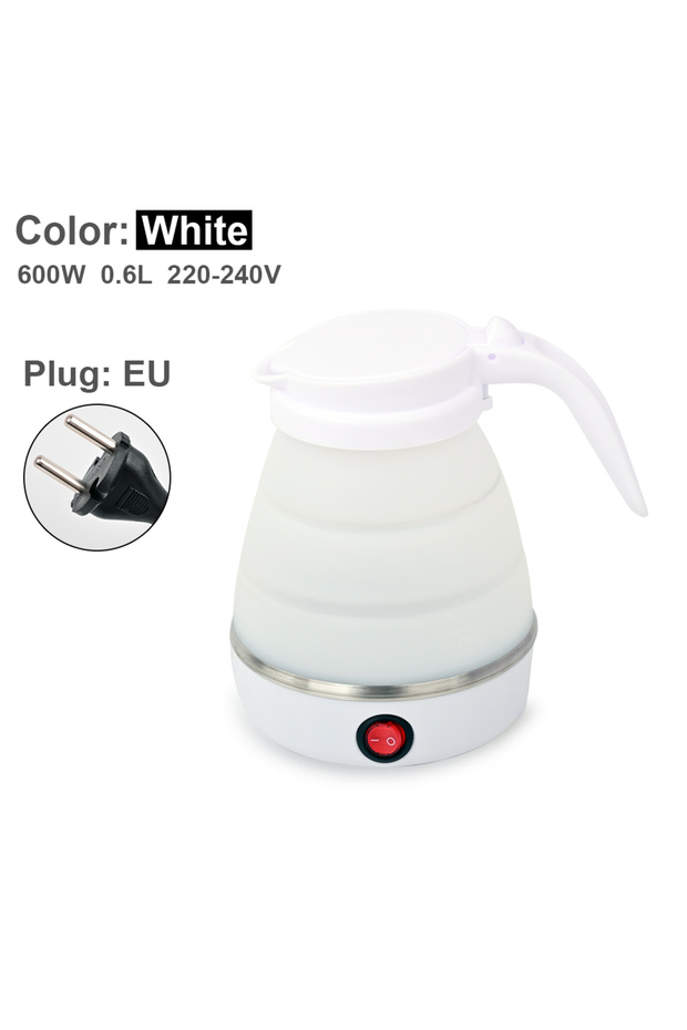 White EU 0.6L Mini foldable electric kettle portable electric kettle household travel water heater s