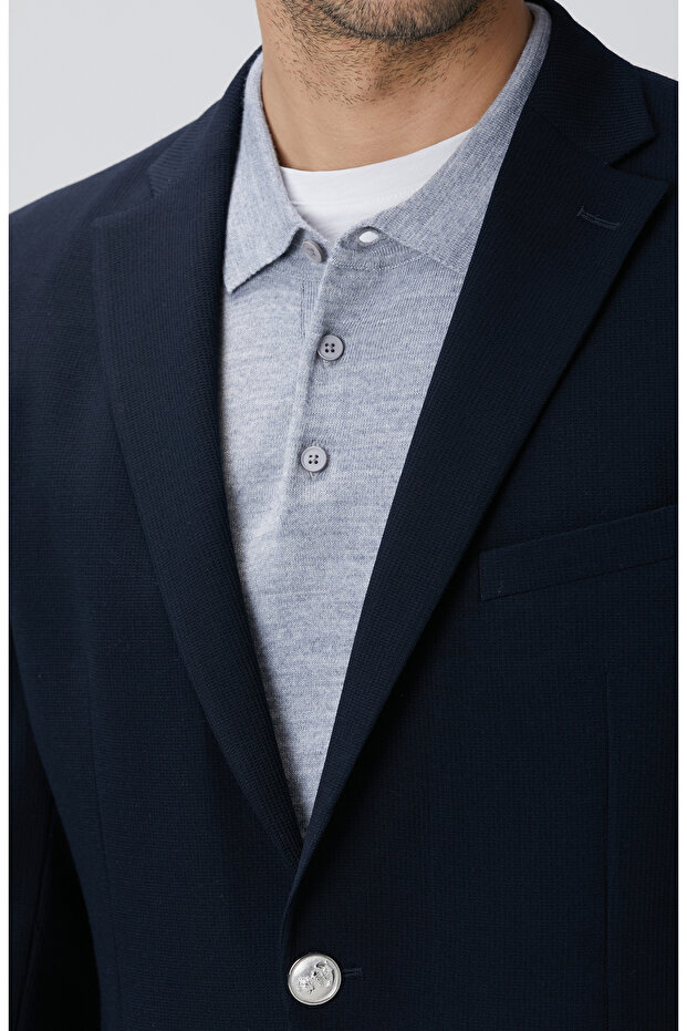 Siyah Armürlü Blazer Ceket - 6