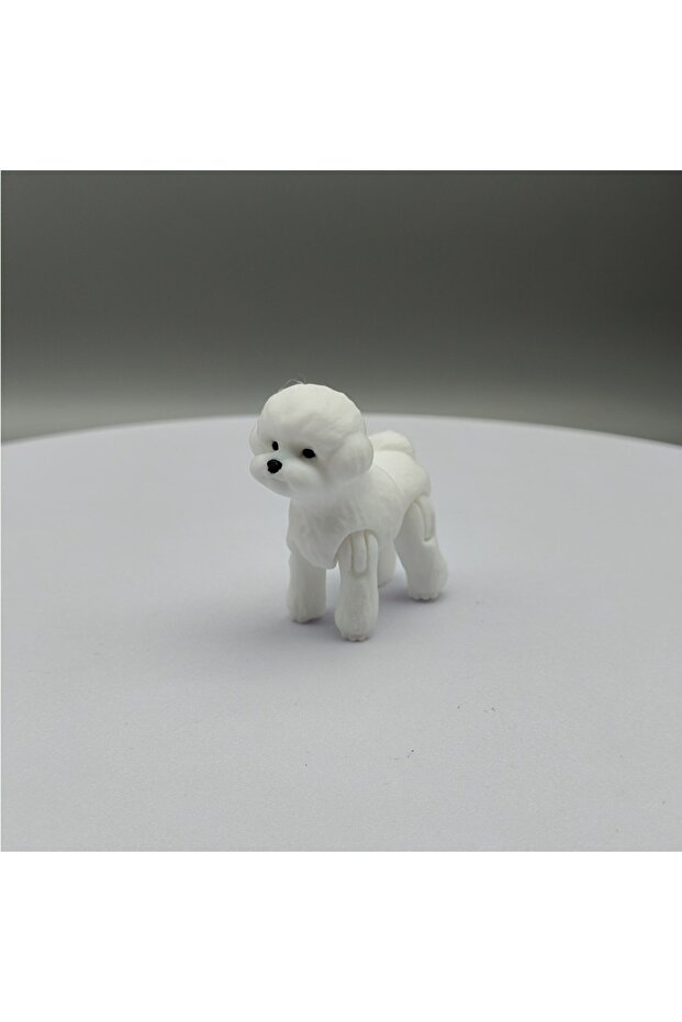 WHITE 3D printed poodle statue, plastic dog decoration for events, holiday home kitchen decoration,