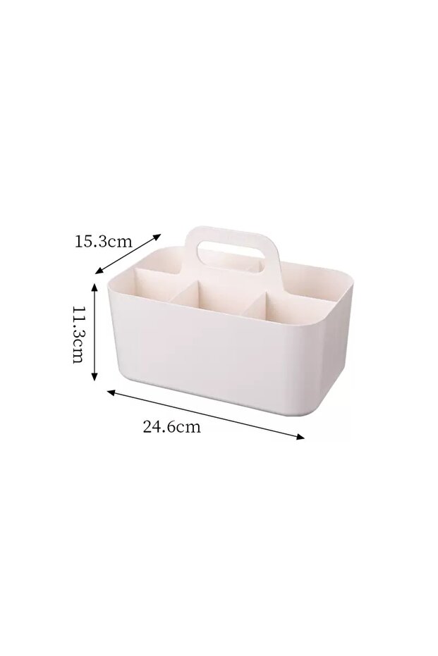 L Desktop Cosmetic Organiser, Pen and Desk Organiser, Split Marker Organiser with Handle Bracket Po. - 1