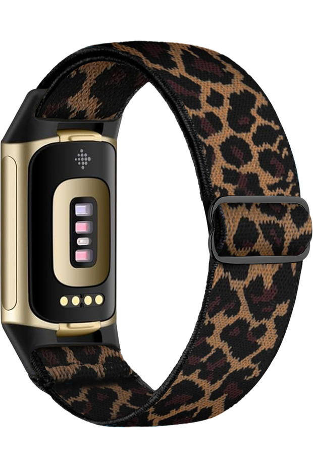 سوار نايلون ناعم جديد بنقشة مطبوع بنقشة الفهد لساعة Fitbit Charge 5/6، سوار مضفر من Correa لساعة Charge 6/5