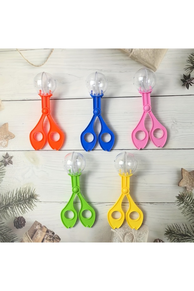 5Pcs Random Color Color Bubble Large Bead Clip 5Pcs Outdoor Adventure Insect Catching Tool - Scissor