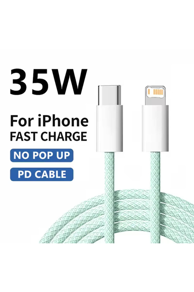 2m green 1m 2mPD Braided 35W Fast Charge Cable For iPhone 13 14 Pro Max 11 12 mini X XR XS Max 7 8 P