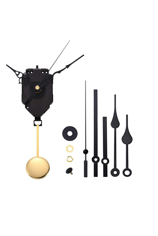 black Wall Quartz Pendulum Clock Mechanism Movement Set With Hands Pointers For DIY Wall Clock Repa - 1