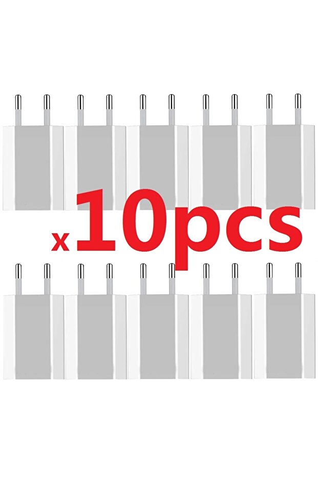 شاحن حائط USB عالمي 5 فولت 1 أمبير من EU White NNBILI 10 قطع بمقبس الاتحاد الأوروبي لهاتف iPhone Redmi Google...