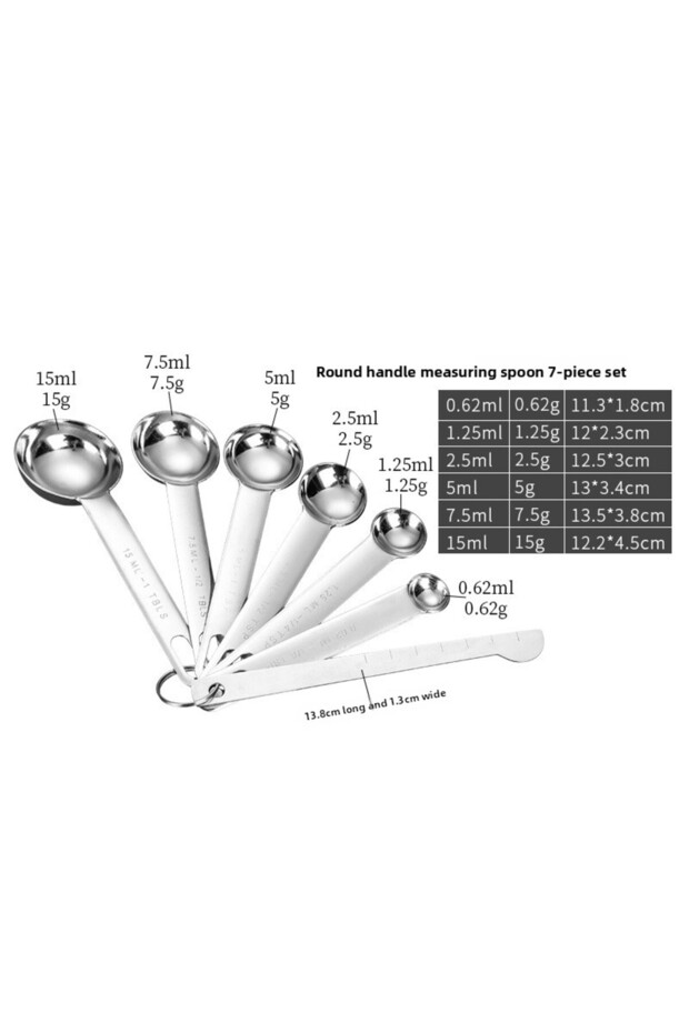 7pcs 6/7PiecesFood GradeStainless Steel Measuring Spoon Set Multipurpose Coffee Powder Seasoning Mea