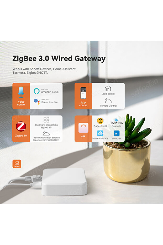 Tasmota MQTT ZigBee 3.0 Smart Gateway Hub eWeLink APP Smart Home Automation Ethernet Bridge Works wi - 2