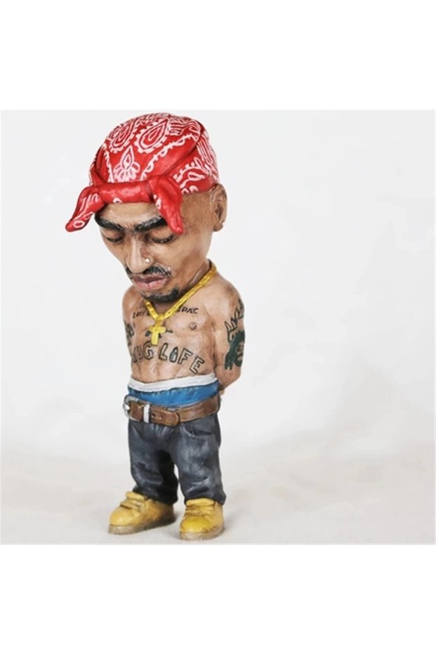RED 1 Pcs Hip Hop Legend Commemorative Resin Ornaments Home Decoration Memorial Statue Crafts Charac
