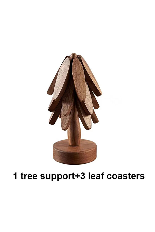 L B Tree Design Stand Wooden Trivets Decorative Anti Scald Heat Resistant Table Mat Coaster Wood Pla