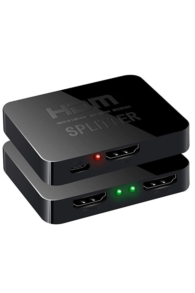 مفتاح موزع فيديو 1x2 متوافق مع HDMI بدقة 4K، أسود، 1 في 2 مخرج، مكبر صوت، شاشة مزدوجة