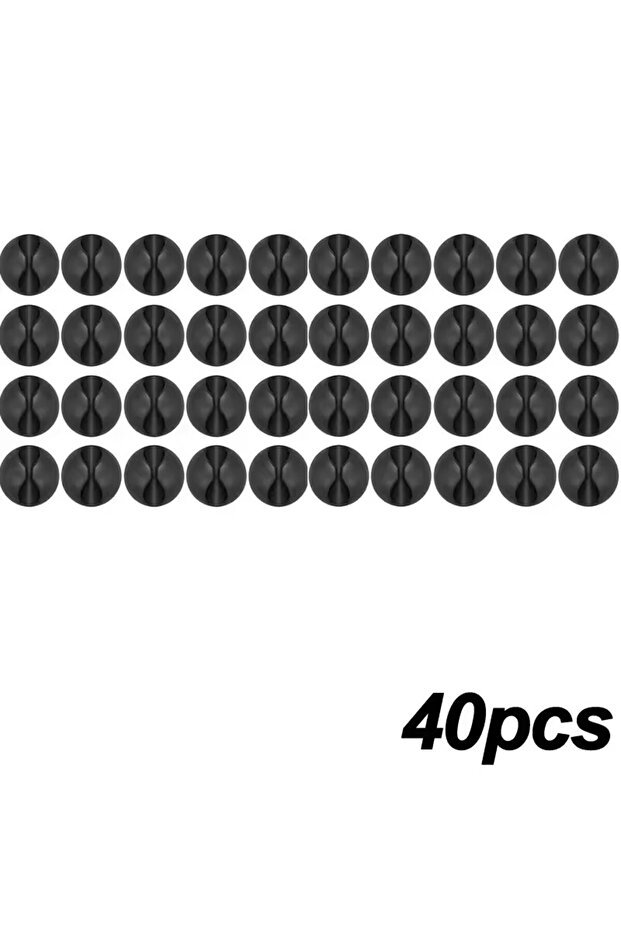 40 × منظم كابلات صغير أسود 5/50 قطعة، مشابك كابلات شحن USB، منظم سلك مكتبي مرتب