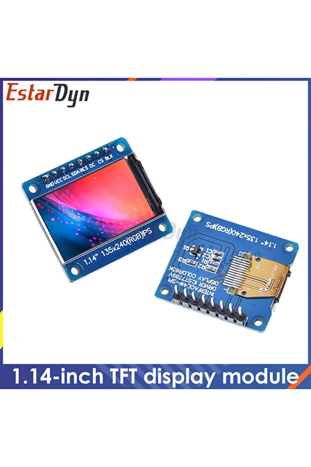 شاشة عرض LCD IPS مقاس 1.14 بوصة بدقة 135×240 SPI ST7789، وحدة شاشة TFT ملونة بـ 65 ألف لون لـ Raspberry Pi ESP32