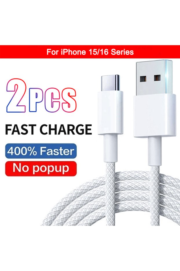 Type-C to USB-A 1m 2PCS USB to Type C 1-5Pcs Original PD 60W Weaving USB Cable For iPhone 16 15 Pro