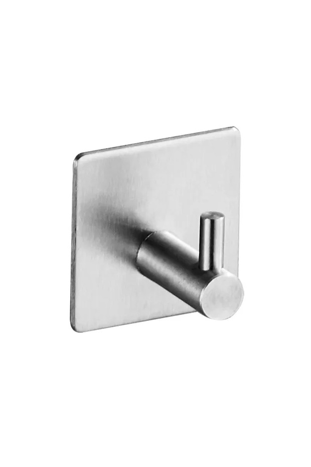 Silver 1pcs 1/2/4pcs Adhesive Heavy Duty Wall Hooks, Waterproof Stainless Steel Hooks For Hanging Co
