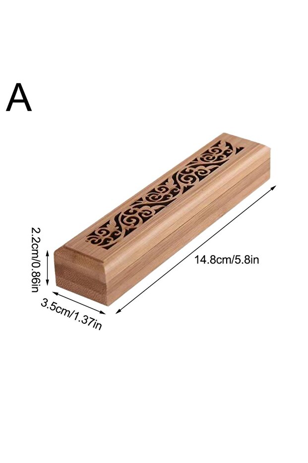 A Natural Bamboo Incense Burner With Laying Plate Aromatherapy Wooden Box For Incense Storage Burni.