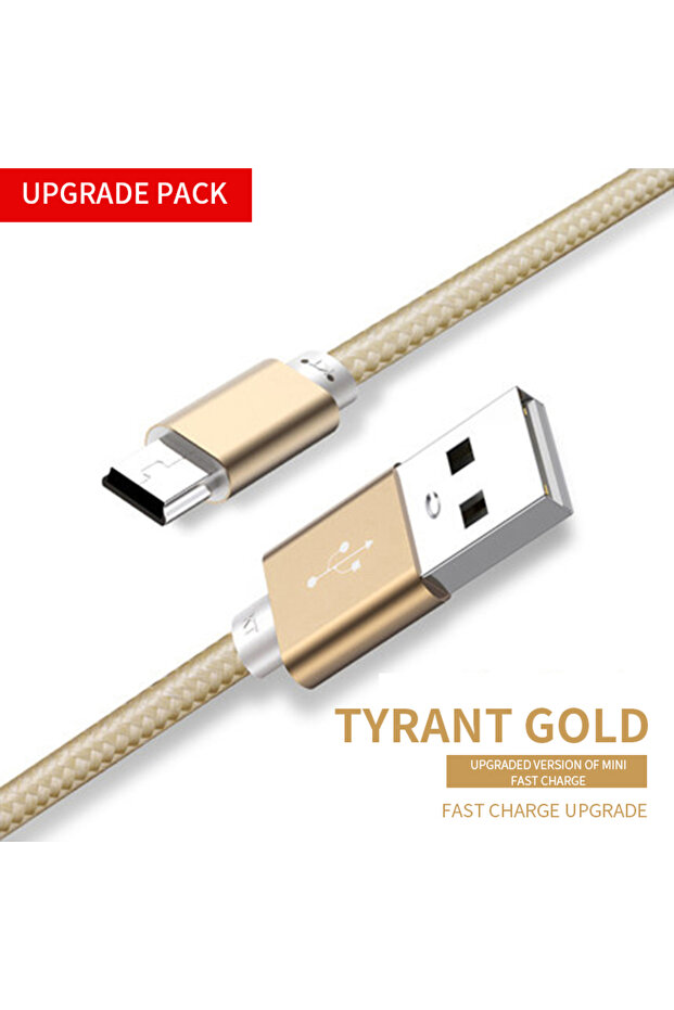 كابل USB صغير من NNBILI بطول 2 متر ذهبي من USB إلى USB كابل شحن سريع للبيانات لمشغل MP3 MP4 ومسجل فيديو رقمي للسيارة ونظام تحديد المواقع العالمي (GPS)