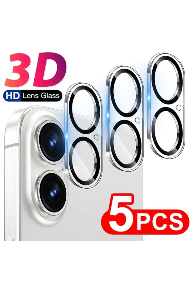 For 16 (5pcs) Black 5PCS Camera Lens Protectors For iPhone 16 ProMax/16 Pro/16 Plus/16 Back Tempere