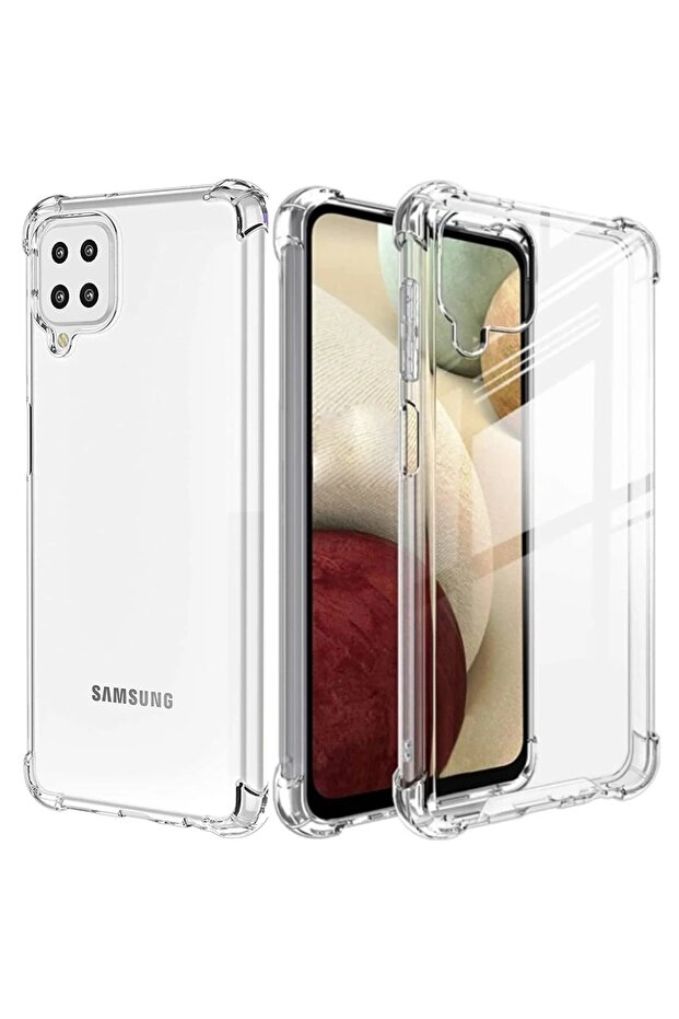 غطاء هاتف شفاف مقاوم للصدمات لـ Galaxy A12، غلاف سيليكون TPU لـ A12