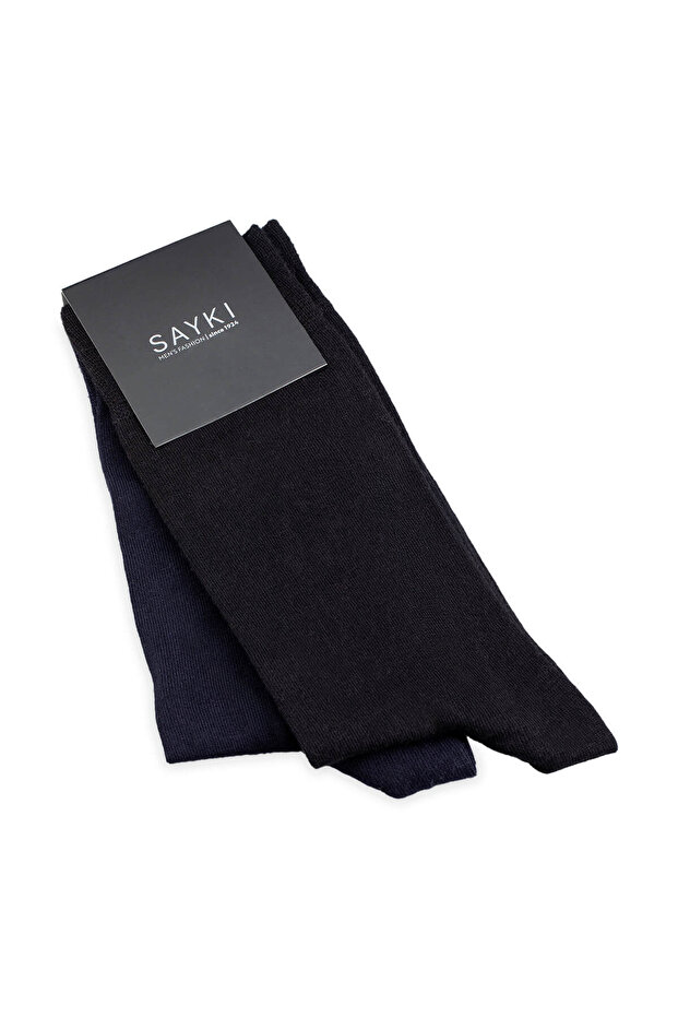 Siyah İkili Bambu Soket Çorap - 1