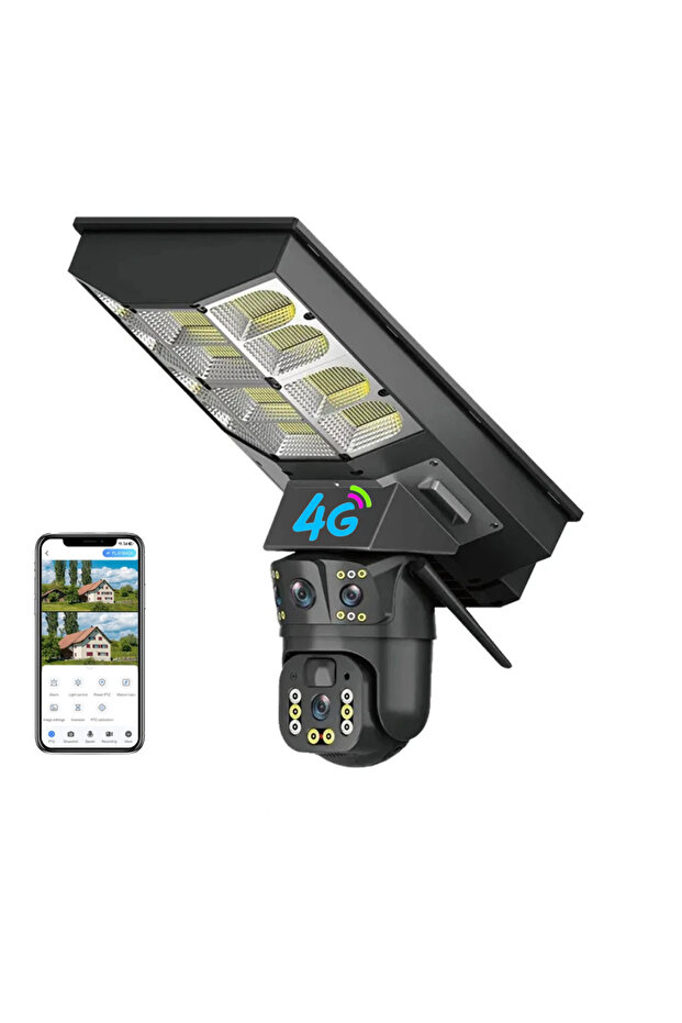4G SIM Surveillance Camera with Built-in Solar Lamp, Microphone + Speaker, Motion Sensor - 1