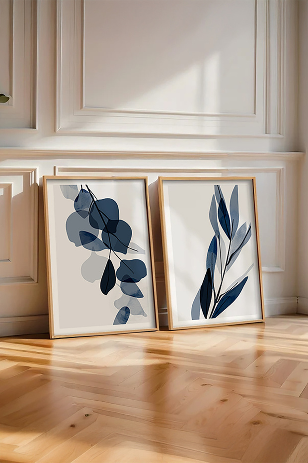 2 Piece Set Painting with Wooden Frame Huhu25